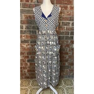 Vintage Raggedy Ann Handmade Sleeveless Maxi Dress Size XL Kitsch Novelty Quirky